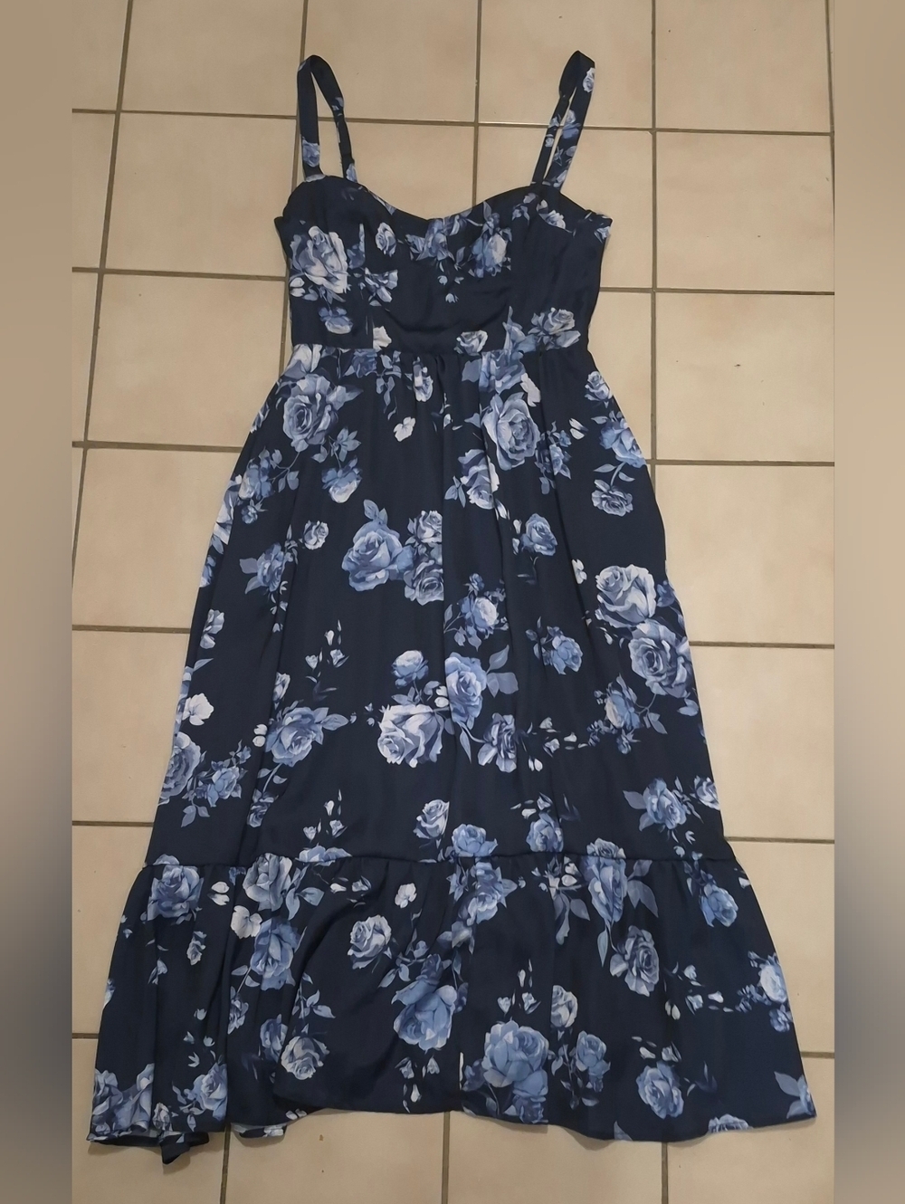 Lovely Day Camila Navy Floral Midi Dress (S)
